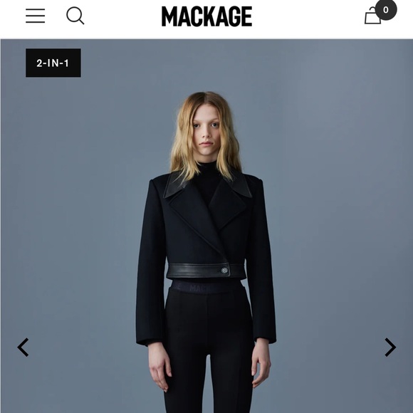 Mackage - 2-in-1 Double-Face Wool and Lamb Leather Coat with Detachable Skirt. - Picture 4 of 8